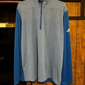Men’s Adidas Blue Heather 1/4 Zip Athletic Pullover XL